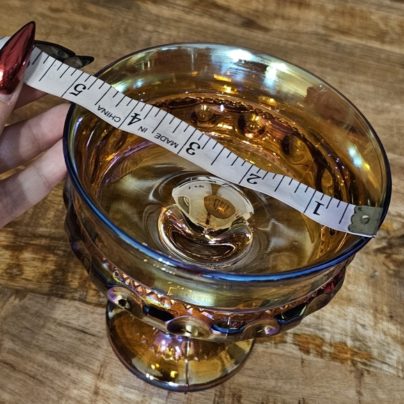 Indiana Carnival Glass Kings Crown Candy Dish Compote - Picture 7 of 7